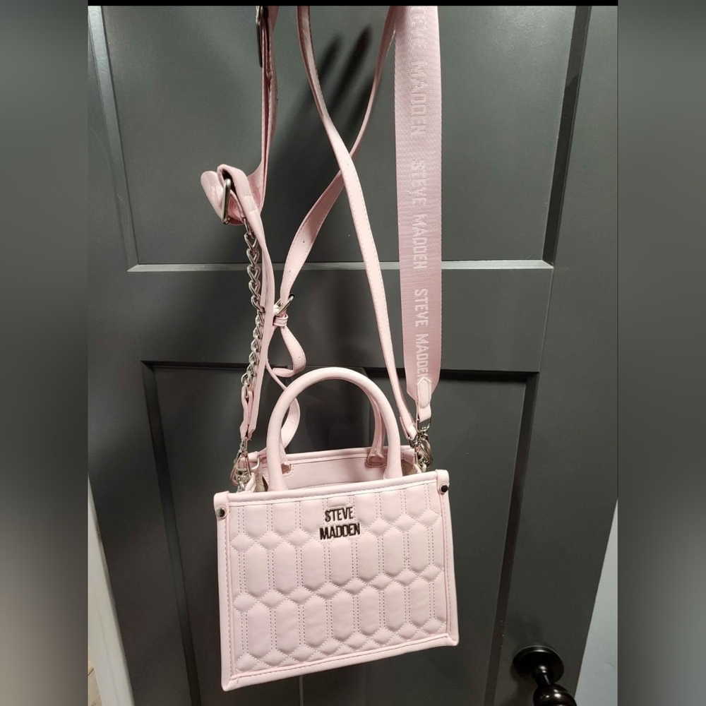 Steve Madden Light Pink Quilted Crossbody Bag